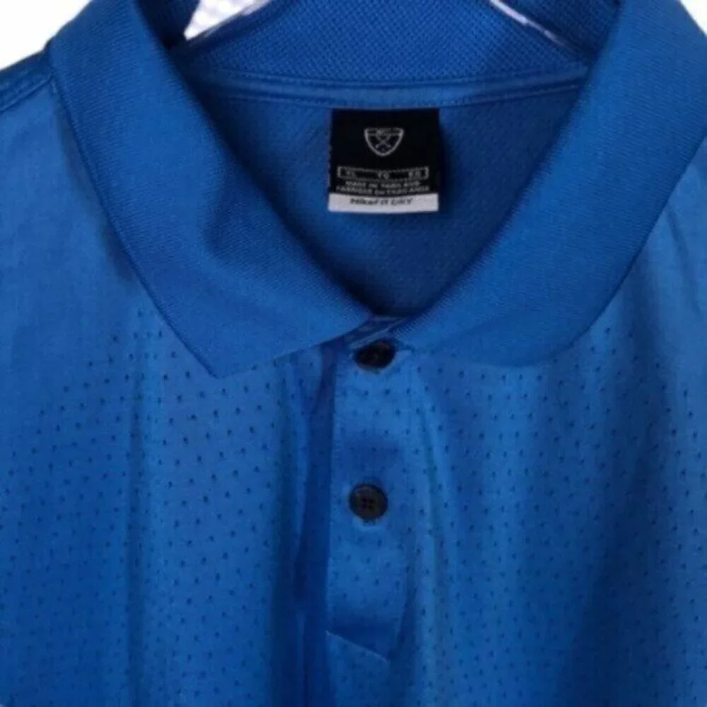 Nike | Dri-Fit Blue Two Button Placket Golf Shirt Size XL